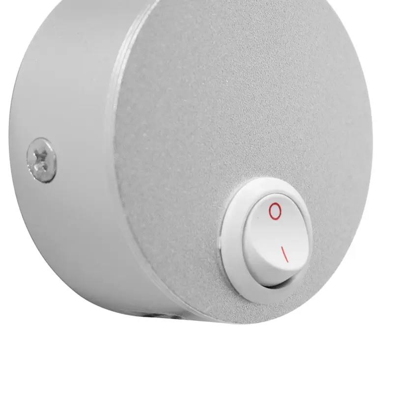 GloboStar® READING 00859 Μοντέρνο Μεταλλικό Φωτιστικό Τοίχου Απλίκα Reading Light CREE LED 3W 300lm 35° AC 85-265V Μονόφωτο Ασημί με Ρυθμιζόμενο Σώμα Σπιράλ & Διακόπτη On / Off Θερμό Λευκό 2700K Μ6.5 x Π20 x Υ20cm