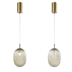 ΦΩΤΙΣΤΙΚΟ ΚΡΕΜΑΣΤΟ ΓΥΑΛΙ 1XE27  150X230mm ΛΕΥΚΟ ARTE ILLUMINA CANDY EUROLAMP – 144-24101