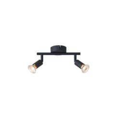 ΣΠΟΤ ΚΙΝΗΤΟ 2ΦΩΤΟ ΜΕΤΑΛΛΙΚΟ  2XGU10 220X80X125mm ΜΑΥΡΟ ARTE ILLUMINA VORRAS EUROLAMP – 145-25236