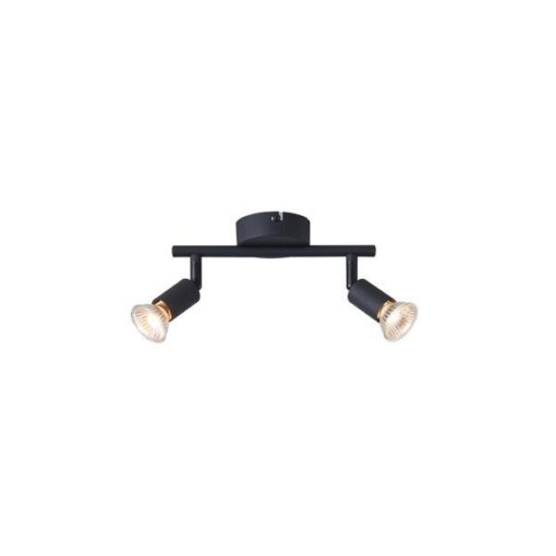ΣΠΟΤ ΚΙΝΗΤΟ 2ΦΩΤΟ ΜΕΤΑΛΛΙΚΟ  2XGU10 220X80X125mm ΜΑΥΡΟ ARTE ILLUMINA VORRAS EUROLAMP – 145-25236