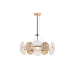 ΦΩΤΙΣΤΙΚΟ KΡΕΜΑΣΤΟ 6XE14 Φ560H670mm ΧΡΥΣΟ ARTE ILLUMINA GLOW EUROLAMP – 144-24041