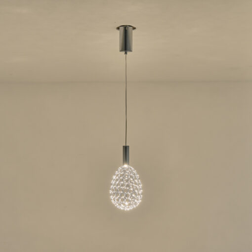 ΦΩΤΙΣΤΙΚΟ ΜΕΤΑΛΛΟ ΜΟΝΟΦΩΤΟ ΟΒΑΛ LED 6.3W 648Lm 3000K Φ140x1588mm ΑΣΗΜΙ ARTE ILLUMINA PERFORATO EUROLAMP – 144-15064