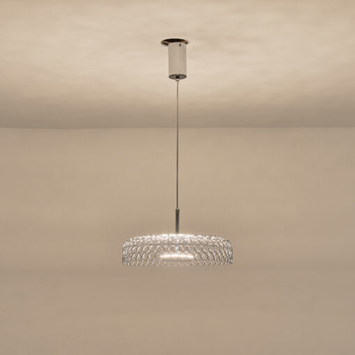 ΦΩΤΙΣΤΙΚΟ ΚΡΕΜΑΣΤΟ ΜΕΤΑΛΛΟ ΜΟΝΟΦΩΤΟ LED 10W 1080Lm 3000K Φ350x1390mm ΑΣΗΜΙ ARTE ILLUMINA PERFORATO EUROLAMP – 144-15072