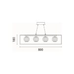 ΦΩΤΙΣΤΙΚΟ ΚΡΕΜΑΣΤΟ ΜΕΤΑΛΛΟ LED 14W 650Lm 3000K 80X1200mm ΜΑΥΡΟ ARTE ILLUMINA BOX EUROLAMP – 144-16110