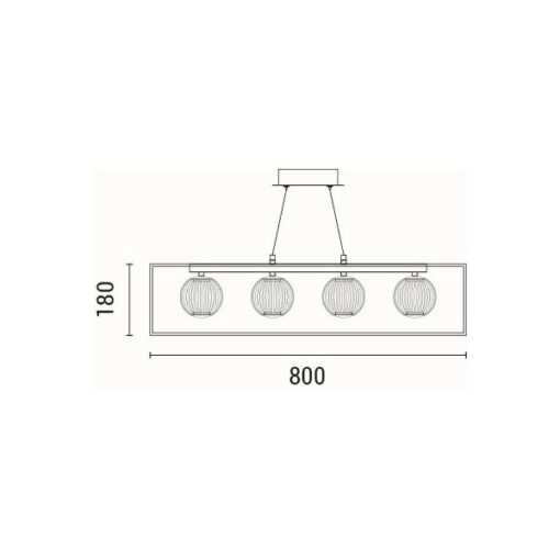 ΦΩΤΙΣΤΙΚΟ ΚΡΕΜΑΣΤΟ ΜΕΤΑΛΛΟ LED 14W 650Lm 3000K 80X1200mm ΜΑΥΡΟ ARTE ILLUMINA BOX EUROLAMP – 144-16110