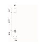 ΦΩΤΙΣΤΙΚΟ ΚΡΕΜΑΣΤΟ ΓΥΑΛΙ 1XE27  150X230mm ΚΟΝΙΑΚ ARTE ILLUMINA CANDY EUROLAMP – 144-24103