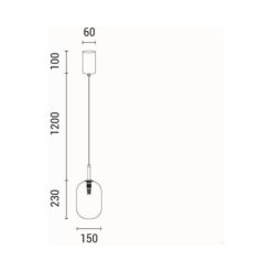 ΦΩΤΙΣΤΙΚΟ ΚΡΕΜΑΣΤΟ ΓΥΑΛΙ 1XE27  150X230mm ΚΟΝΙΑΚ ARTE ILLUMINA CANDY EUROLAMP – 144-24103