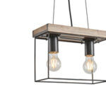 ΦΩΤΙΣΤΙΚΟ ΚΡΕΜΑΣΤΟ ΞΥΛΟ-ΜΕΤΑΛΛΟ 2ΦΩΤΟ 2XΕ27 MΑΧ 15W 300X125X1230mm ΜΑΥΡΟ-ΚΑΦΕ ARTE ILLUMINA MULTIPLA EUROLAMP – 144-30115