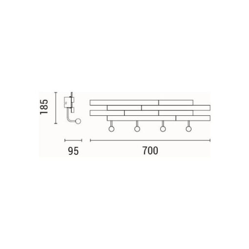ΦΩΤΙΣΤΙΚΟ ΕΠΙΤΟΙΧΙΟ LED 10W 700Lm 3000K 700X185X95mm ΞΥΛΟ-ΜΕΤΑΛΛΟ ARTE ILLUMINA WAL EUROLAMP – 144-33080