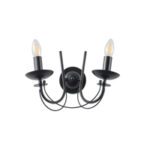 ΑΠΛΙΚΑ TOIXOY ΜΕΤΑΛΛΙΚΗ ΔΙΑΦΑΝΕΣ ΓΥΑΛΙ 2XE27  320X300mm ΜΑΥΡO ARTE ILLUMINA KRISTALLO EUROLAMP – 144-47011