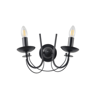 ΑΠΛΙΚΑ TOIXOY ΜΕΤΑΛΛΙΚΗ ΔΙΑΦΑΝΕΣ ΓΥΑΛΙ 2XE27  320X300mm ΜΑΥΡO ARTE ILLUMINA KRISTALLO EUROLAMP – 144-47011