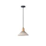 ΦΩΤΙΣΤΙΚΟ ΚΡΕΜΑΣΤΟ RUBBER WOOD&ΤΣΙΜΕΝΤΟ 1xΕ27 250X250X180mm ΧΑΚΙ ARTE ILLUMINA GESSO EUROLAMP – 144-50014