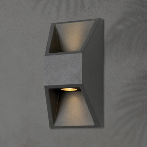 ΦΩΤΙΣΤΙΚΟ ΤΟΙΧΟΥ ΑΛΟΥΜΙΝΙΟΥ 2X1W 164X82X54.5mm ΓΡΑΦΙΤΗΣ ARTE ILLUMINA EUROLAMP – 145-20246