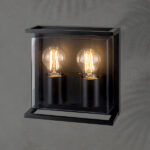 ΑΠΛΙΚΑ ΤΟΙΧΟΥ ΜΕΤΑΛΛΙΚΗ Ε27 2Χ20W 220X220X95mm IP65 ΜΑΥΡΗ ARTE ILLUMINA EUROLAMP – 145-20635