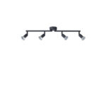 ΣΠΟΤ ΚΙΝΗΤΟ 4ΦΩΤΟ  ΜΕΤΑΛΛΙΚΟ 4XGU10 600X80X130mm ΜΑΥΡΟ ARTE ILLUMINA VORRAS EUROLAMP – 145-25238