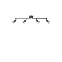 ΣΠΟΤ ΚΙΝΗΤΟ 4ΦΩΤΟ  ΜΕΤΑΛΛΙΚΟ 4XGU10 600X80X130mm ΜΑΥΡΟ ARTE ILLUMINA VORRAS EUROLAMP – 145-25238