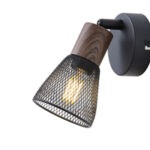ΣΠΟΤ ΜΑΥΡΟ ΜΕ ΞΥΛΟ ΚΑΙ ΔΙΧΤΥ 1XE14 D80XH125mm ARTE ILLUMINA MESHY EUROLAMP – 145-25255
