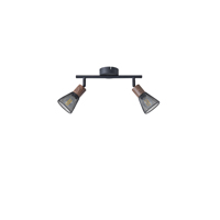 ΣΠΟΤ ΜΑΥΡΟ ΜΕ ΞΥΛΟ ΚΑΙ ΔΙΧΤΥ 2XE14 255X80X145mm ARTE ILLUMINA MESHY EUROLAMP – 145-25256