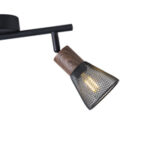 ΣΠΟΤ ΜΑΥΡΟ ΜΕ ΞΥΛΟ ΚΑΙ ΔΙΧΤΥ 2XE14 255X80X145mm ARTE ILLUMINA MESHY EUROLAMP – 145-25256