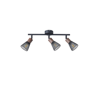 ΣΠΟΤ ΜΑΥΡΟ ΜΕ ΞΥΛΟ ΚΑΙ ΔΙΧΤΥ 3XE14 390X80X145mm ARTE ILLUMINA MESHY EUROLAMP – 145-25257