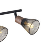 ΣΠΟΤ ΜΑΥΡΟ ΜΕ ΞΥΛΟ ΚΑΙ ΔΙΧΤΥ 3XE14 390X80X145mm ARTE ILLUMINA MESHY EUROLAMP – 145-25257