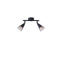 ΣΠΟΤ ΜΕΤΑΛΛΙΚΟ ΜΕ SMOKY ΓΥΑΛΙ 2ΦΩΤΟ 2XE14  220X80X165mm ARTE ILLUMINA CLASSY EUROLAMP – 145-25271