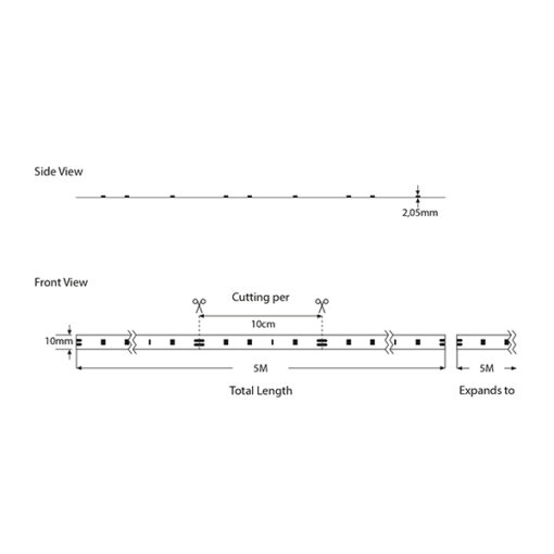 ΤΑΙΝΙΑ LED 5Μ 14,4W 12V 4000K IP20 VALUE EUROLAMP 145-70151
