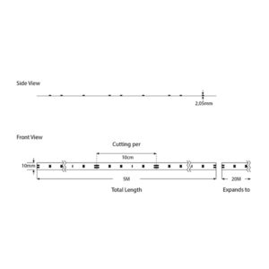 ΤΑΙΝΙΑ LED 5M 10W 24V RGBW IP20 PRO EUROLAMP – 145-70244