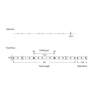 ΤΑΙΝΙΑ LED 5M 10W 24V 3000K IP68 PRO EUROLAMP 145-70412