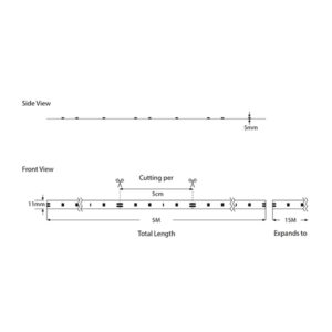 ΤΑΙΝΙΑ LED 5M 10W 24V 2700K IP68 PRO EUROLAMP – 145-70418