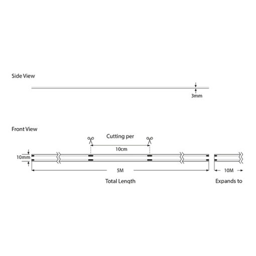 ΤΑΙΝΙΑ LED COB 5M 12W 24V RGBW+6000K 640L/M IP44 PRO EUROLAMP – 145-72030