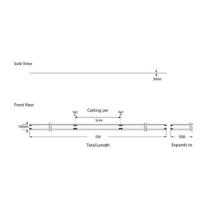 ΤΑΙΝΙΑ LED COB 5M 12W 24V PIXEL 540L/M IP44 PRO EUROLAMP – 145-72500