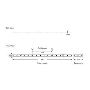 ΤΑΙΝΙΑ MINI LED 5M 10W 24V 2700K 900lm IP20 PRO EUROLAMP – 145-73353
