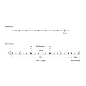 ΤΑΙΝΙΑ LED 5M 14,4W 24V 3000K 180L/M IP20 PRO EUROLAMP – 145-73402