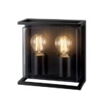 ΑΠΛΙΚΑ ΤΟΙΧΟΥ ΜΕΤΑΛΛΙΚΗ Ε27 2Χ20W 220X220X95mm IP65 ΜΑΥΡΗ ARTE ILLUMINA EUROLAMP – 145-20635