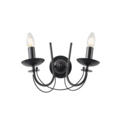 ΑΠΛΙΚΑ TOIXOY ΜΕΤΑΛΛΙΚΗ ΔΙΑΦΑΝΕΣ ΓΥΑΛΙ 2XE27 320X300mm ΜΑΥΡO ARTE ILLUMINA KRISTALLO EUROLAMP – 144-47011