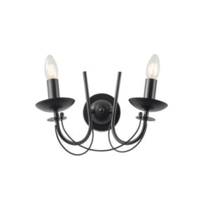 ΑΠΛΙΚΑ TOIXOY ΜΕΤΑΛΛΙΚΗ ΔΙΑΦΑΝΕΣ ΓΥΑΛΙ 2XE27  320X300mm ΜΑΥΡO ARTE ILLUMINA KRISTALLO EUROLAMP – 144-47011