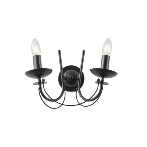 ΑΠΛΙΚΑ TOIXOY ΜΕΤΑΛΛΙΚΗ ΔΙΑΦΑΝΕΣ ΓΥΑΛΙ 2XE27  320X300mm ΜΑΥΡO ARTE ILLUMINA KRISTALLO EUROLAMP – 144-47011