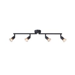 ΣΠΟΤ ΚΙΝΗΤΟ 4ΦΩΤΟ  ΜΕΤΑΛΛΙΚΟ 4XGU10 600X80X130mm ΜΑΥΡΟ ARTE ILLUMINA VORRAS EUROLAMP – 145-25238