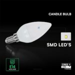 3.7W LED Candle Bulb E14 CREE CHIP 3000K  V-TAC – 2142166