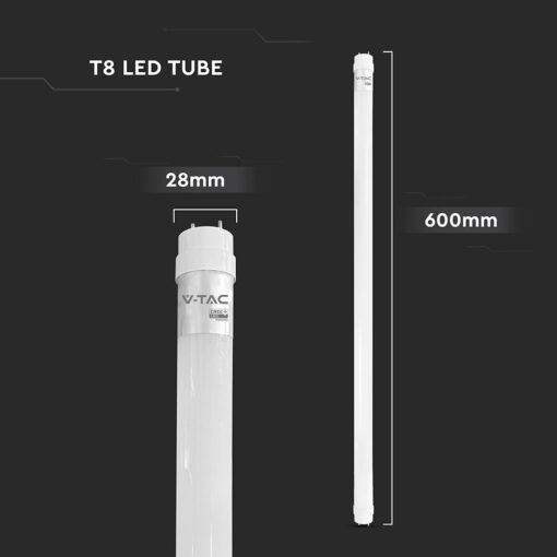 LED Λάμπα T8 G13 60cm 9W V-TAC Cree Chip 850lm 160° Φυσικό 4000K 6yrs Wty – 216516