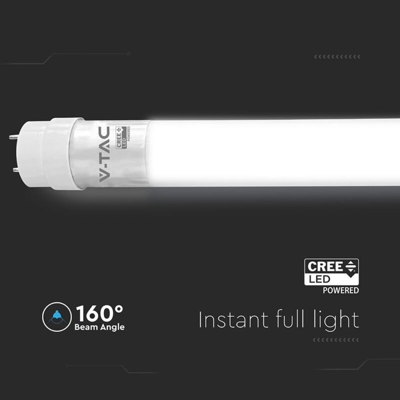 LED Λάμπα T8 G13 60cm 9W V-TAC Cree Chip 850lm 160° Φυσικό 4000K 6yrs Wty – 216516