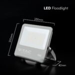 LED Προβολέας 100W Αδιάβροχος IP65 V-TAC Cree Chip Μαύρος 115° 11480lm Φυσικό Λευκό 4000K 6yrs Wty – 232186