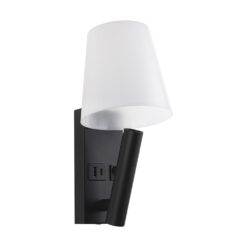 Φωτιστικό Τοίχου Κρεβατιού Ξενοδοχείου 2W LED CREE Chip Μαύρο Σώμα με Θύρες Φόρτισης USB 3000K  V-TAC – 240016