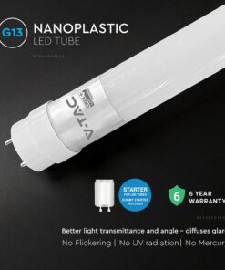 LED Λάμπα T8 G13 60cm 7W V-TAC Cree Chip 1050lm 160° Ψυχρό 6500K 6yrs Wty – 240656