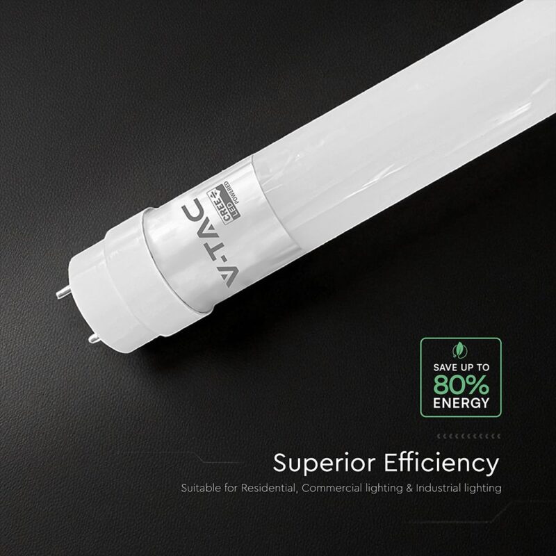 LED Λάμπα T8 G13 120cm 12W V-TAC Cree Chip 1800lm 160° Φυσικό 4000K 6yrs Wty – 240666