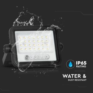 50W LED Ηλιακός Προβολέας CCT 2000K-8000K Μαύρος IP65 V-TAC – 24082