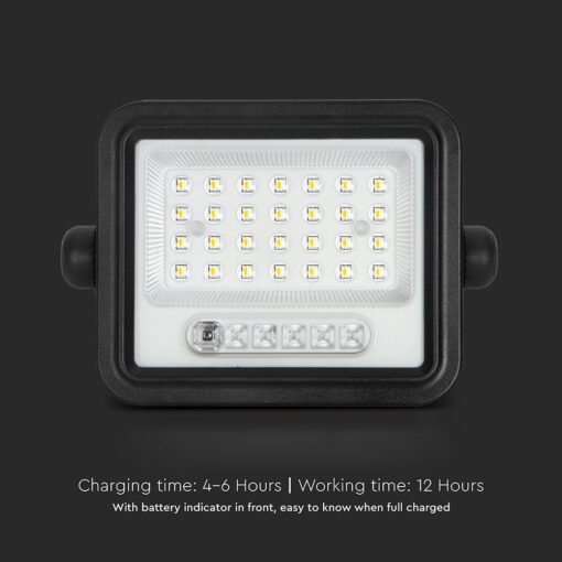 50W LED Ηλιακός Προβολέας CCT 2000K-8000K Μαύρος IP65 V-TAC – 24082