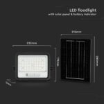 100W LED Ηλιακός Προβολέας CCT 2000K-8000K Μαύρος IP65 V-TAC – 24083