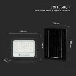 100W LED Ηλιακός Προβολέας CCT 2000K-8000K Μαύρος IP65 V-TAC – 24083